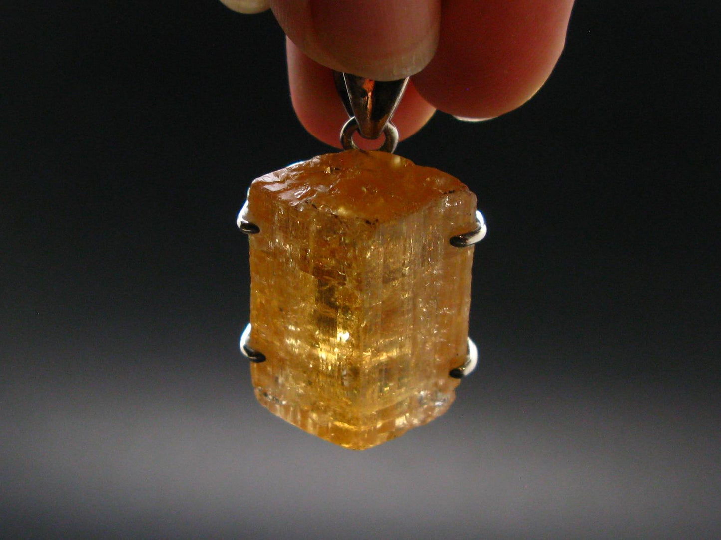 Imperial Topaz Crystal Pendant From Brazil - 1.4" - 18.31 Grams