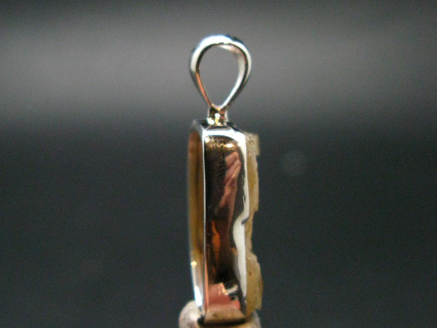 Large Natural Agni Gold Danburite Sterling Silver Pendant from Tanzania - 1.1" - 3.17 Grams