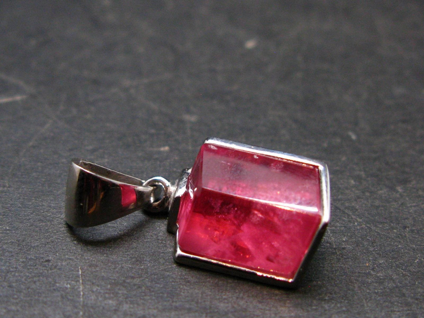 Rhodochrosite Sterling Silver Pendant From Alma Colorado - 0.9" - 2.97 Grams