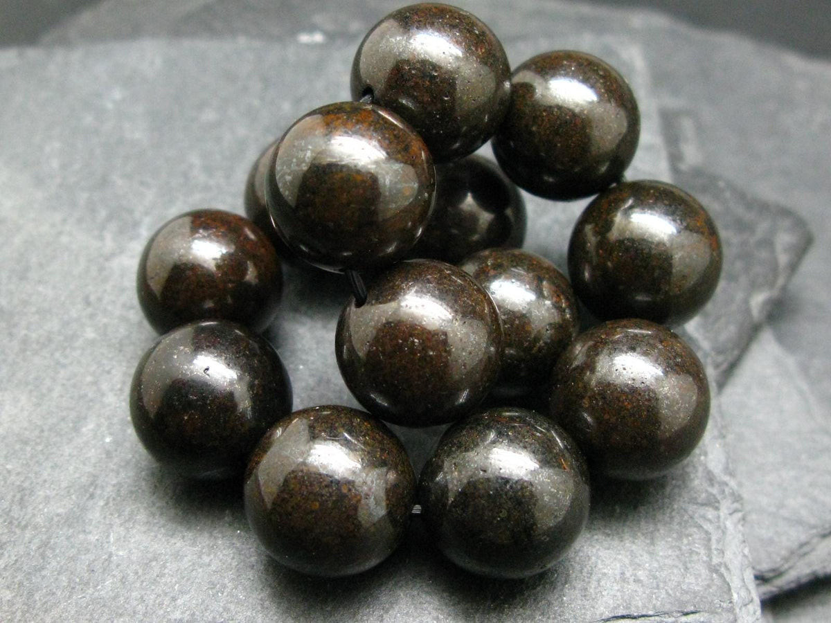 Meteorite Chondrite Genuine Bracelet ~ 7 Inches ~ 16mm Round Beads