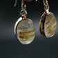 Rutilated Quartz Silver earrings From Brazil - 1.1"