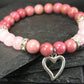 Rose Quartz & Rhodonite Genuine Bracelet ~ 7 Inches ~ 8mm Round Beads