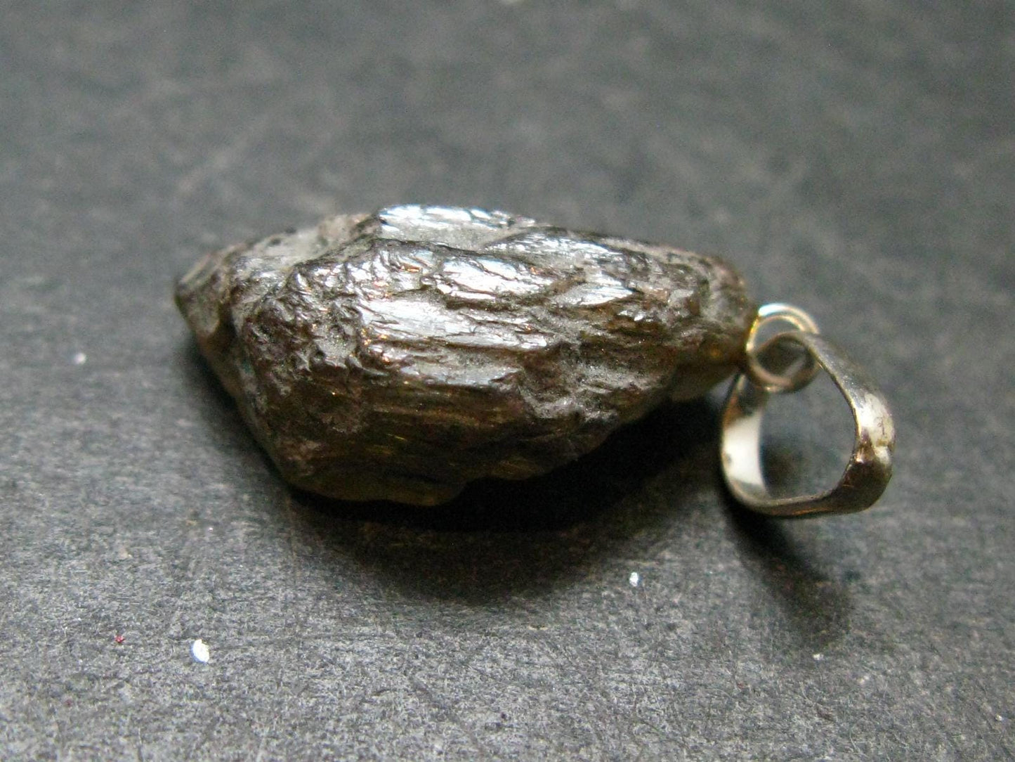 Andalusite Crystal Pendant In Sterling Silver From Brazil - 1.0" - 2.42 Grams