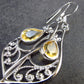 Stone of Success!! Faceted Natural Golden Yellow Citrine 925 Sterling Silver Drop Earrings - 1.9" - 3.72 Grams