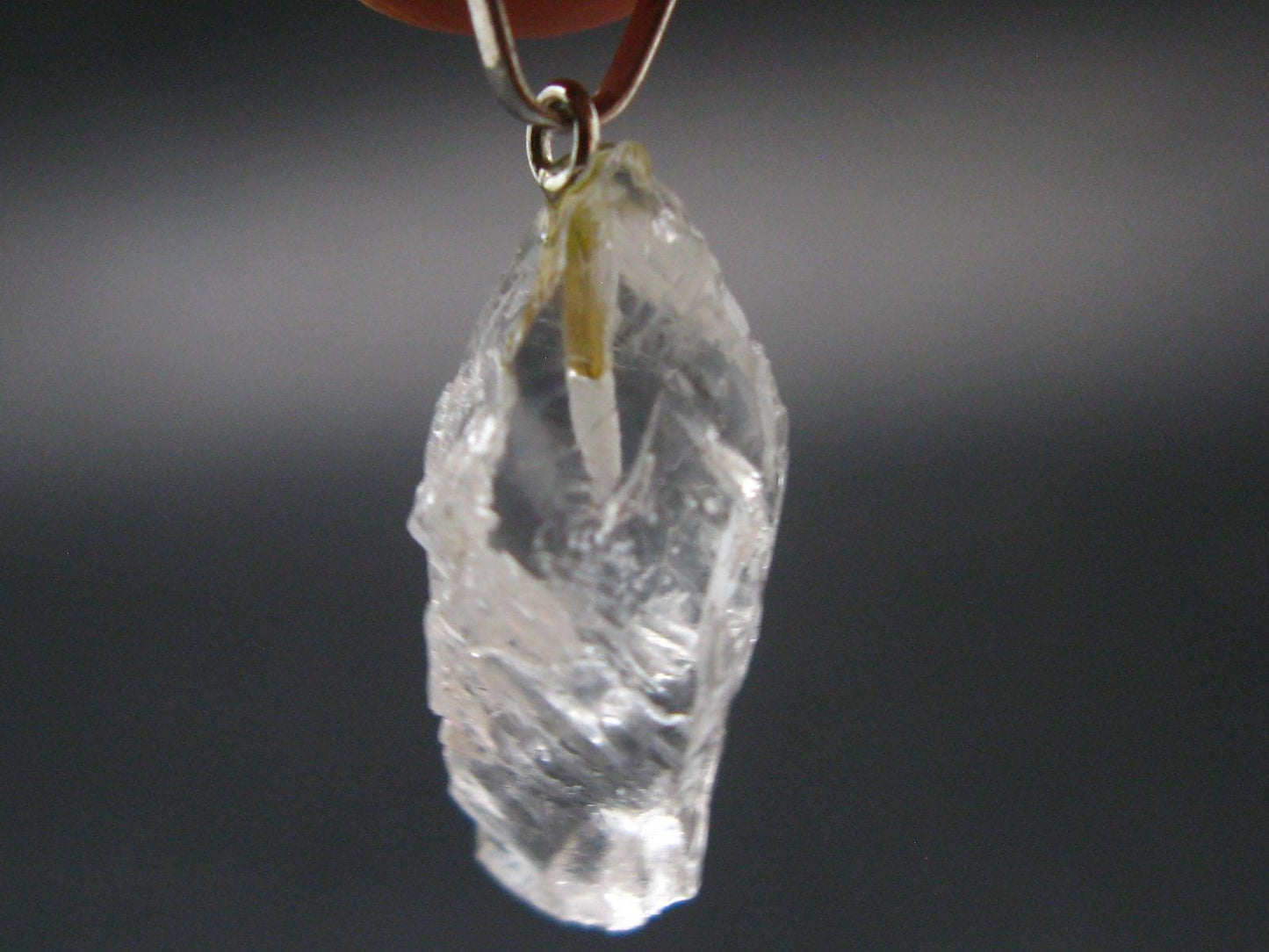 Goshenite Beryl Crystal 925 Silver Pendant From Brazil - 1.1" - 1.94 Grams