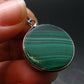 Queen of Green!! Genuine Vivid Vibrant Green Malachite Sterling Silver Pendant - 1.1" - 4.14 Grams