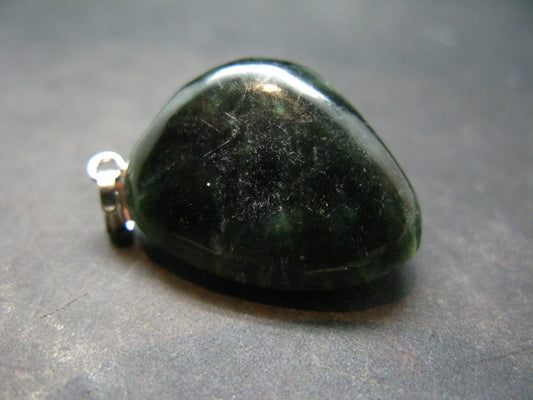 Seraphinite Clinochlore Silver Pendant From Russia - 1.3''
