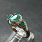 Emerald Faceted Silver Ring from Colombia - 3.5275 Grams Total - Size 6