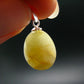 Yellow Sapphire Corundum Polished Crystal Silver Pendant From Sri Lanka - 0.9" - 17.50 Carats