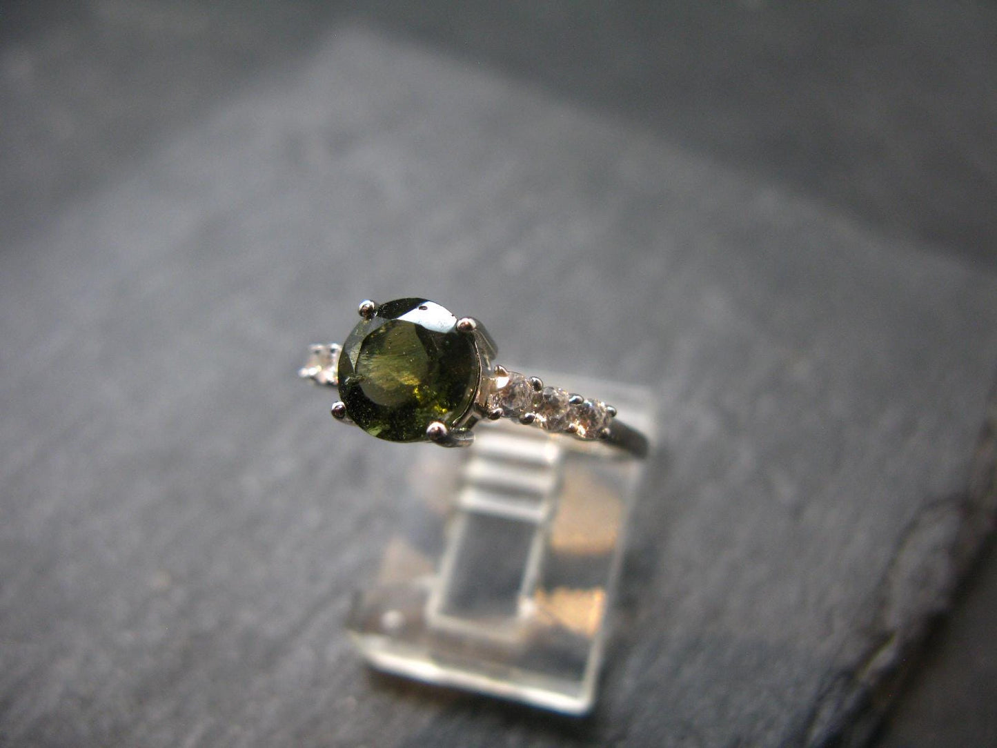 Moldavite Sterling Silver Ring From Czech Republic - Size 6.25 - 1.97 Grams