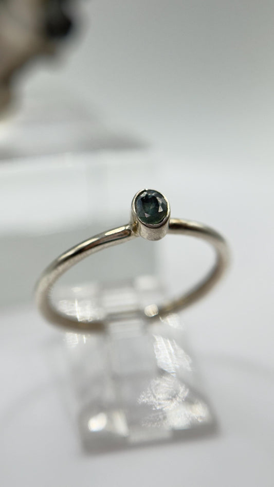 Alexandrite Ring Color Change Gemstone Silver Ring June Birthstone Minimalist Jewelry Gift - Sizes 5-10