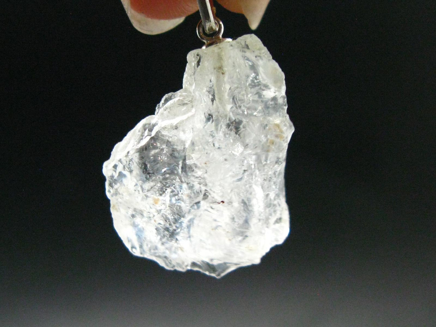 Goshenite Beryl Crystal 925 Silver Pendant From Brazil - 1.1" - 4.0 Grams