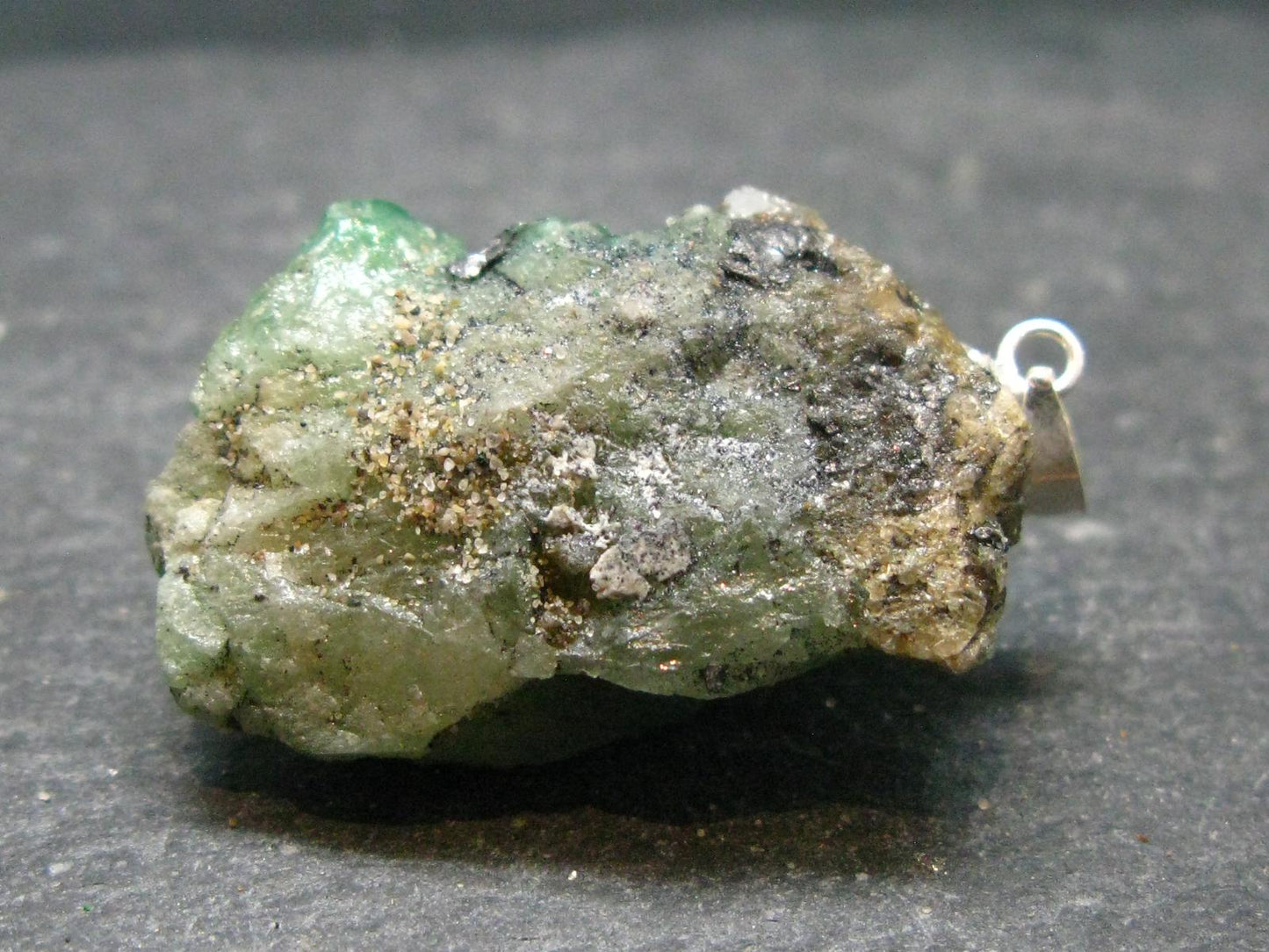 Tsavorite Gem Green Garnet Sterling Silver Pendant From Tanzania - 1.4" - 11.66 Grams