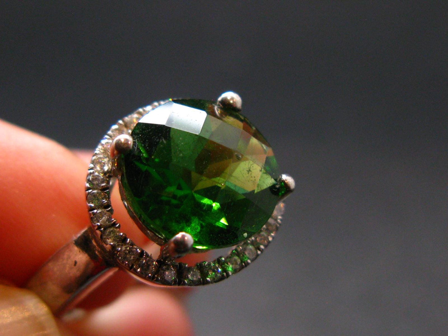 Helenite Gaia Stone Gem Sterling Silver Ring From Washington - Size 6 - 2.6 Carats