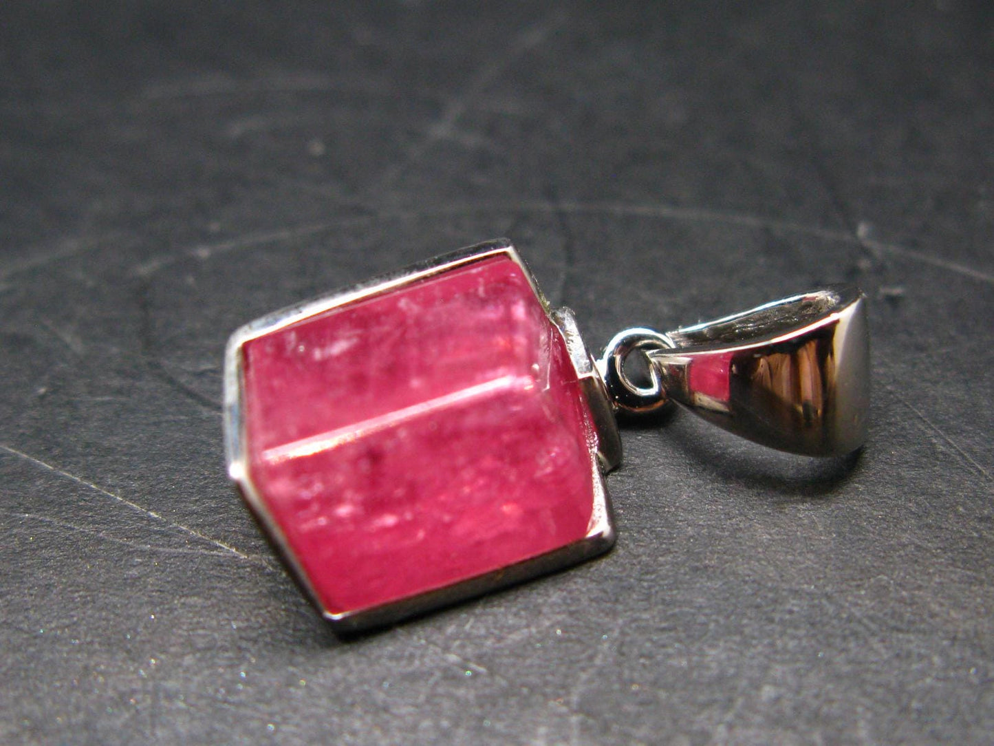 Rhodochrosite Sterling Silver Pendant From Alma Colorado - 0.9" - 3.18 Grams