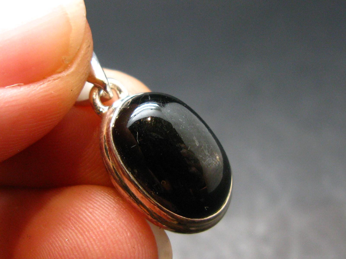 Black Star Diopside Silver Pendant From India - 3.44 Grams - 0.9"