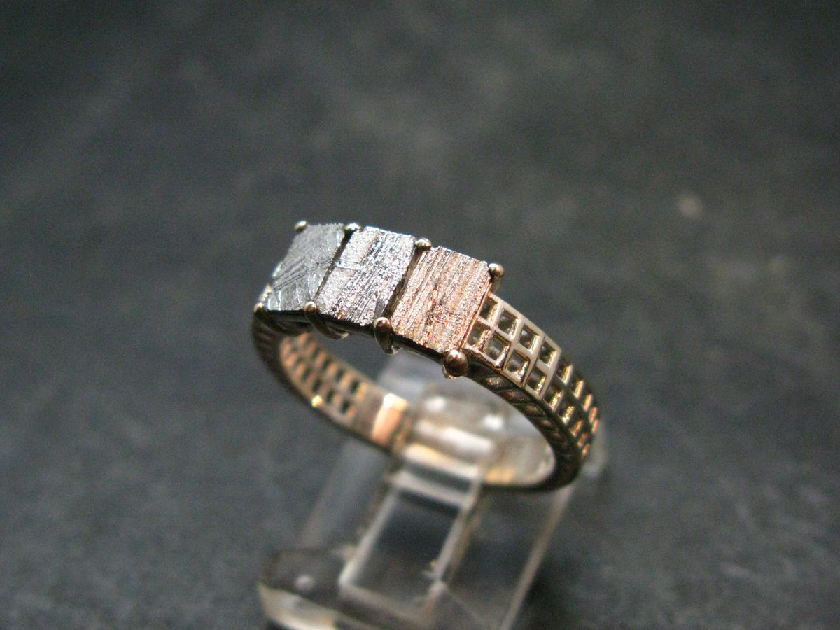 Muonionalusta Meteorite Sterling Silver Ring from Sweden - 3.36 Grams - Size 8