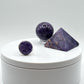 Beautifully Round Charoite & Sterling Silver Ring - Size 6.5