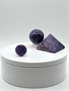 Beautifully Round Charoite & Sterling Silver Ring - Size 6.5