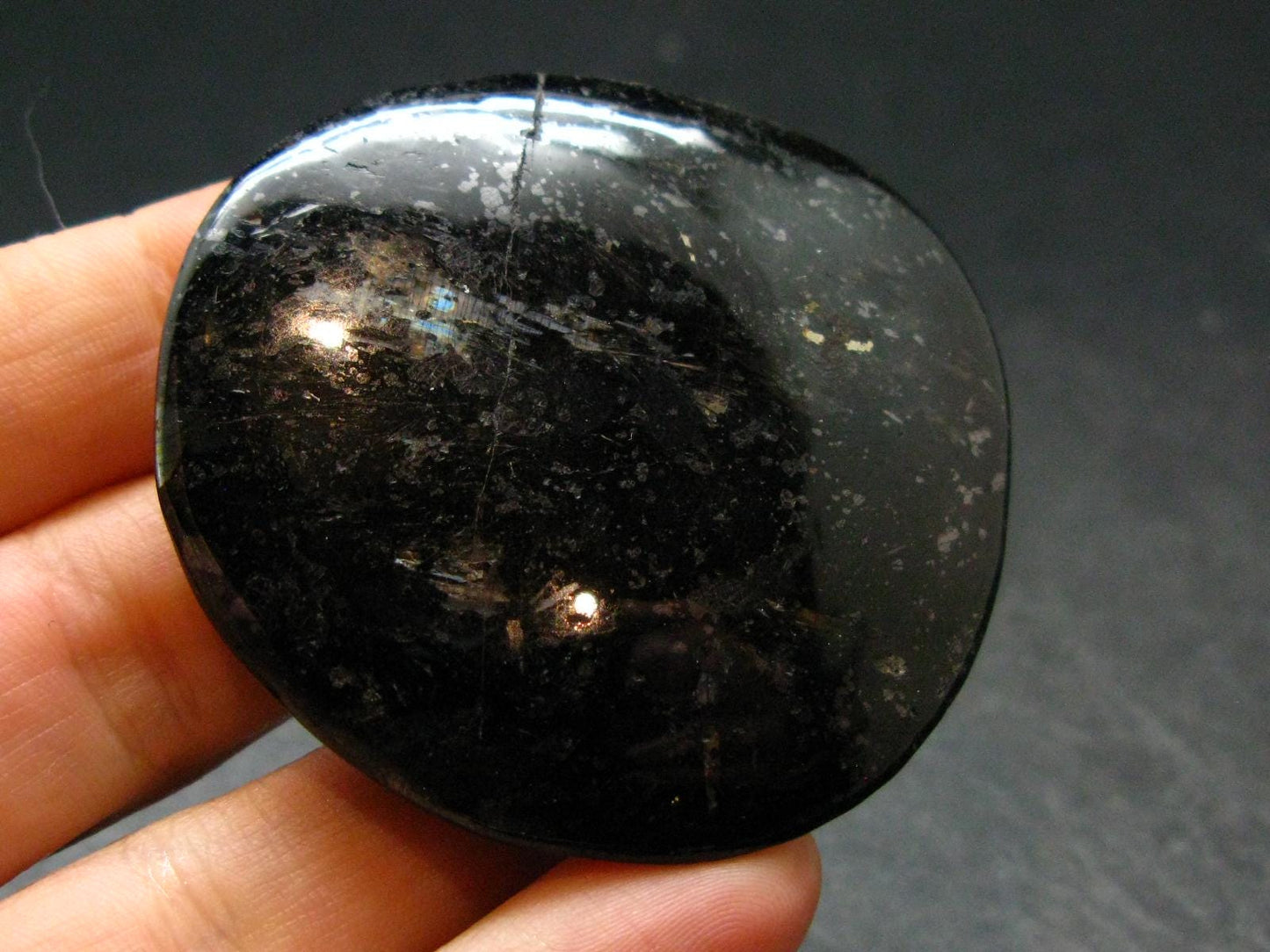 Rare Nuumite Nuummite Tumbled Stone From Greenland -36.68 Grams - 1.9"