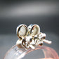 Very Rare White Cryolite 925 Silver Stud Earrings from Greenland - 0.6" - 1.18 Grams