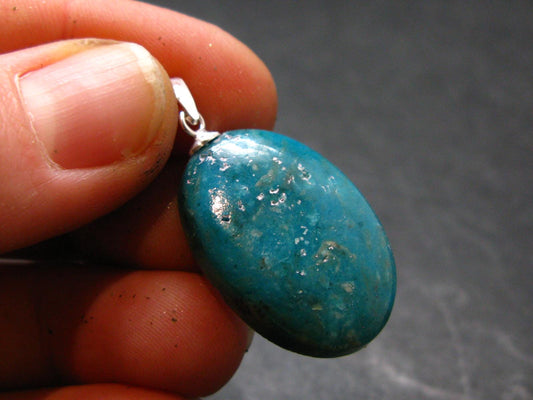 Genuine Turquoise Silver Pendant From Sleeping Beauty Arizona - 1.2" - 4.12 Grams