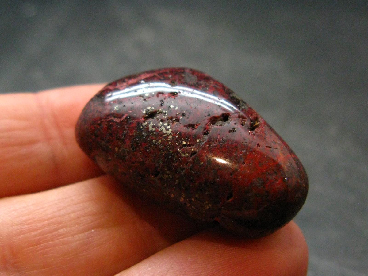 Red Cinnabar Cinabar Tumbled Piece From Spain - 13.16 Grams - 1.2"