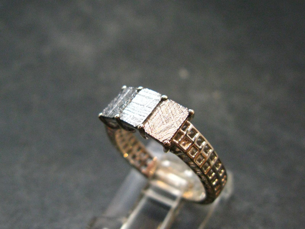 Muonionalusta Meteorite Sterling Silver Ring from Sweden - 2.94 Grams - Size 6