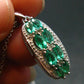 Emerald Silver Pendant W/Chain From Colombia - 0.84 Carats