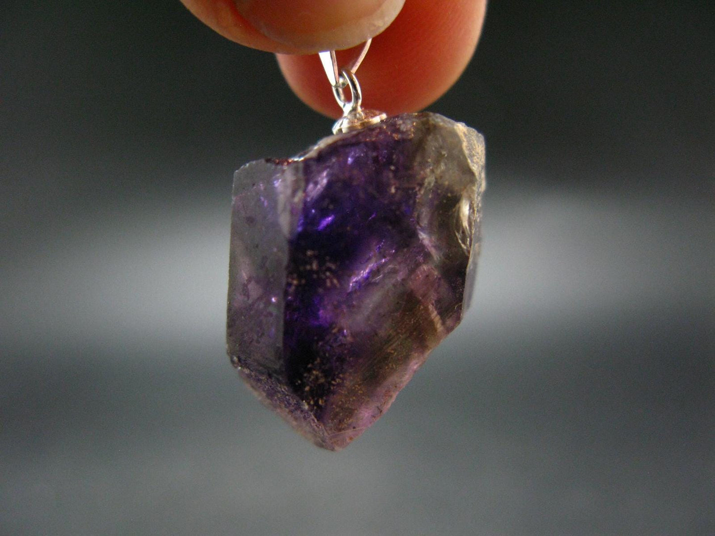 Rare Brandenberg Brandberg Amethyst Quartz Silver Pendant From Namibia - 1.1" - 6.68 Grams