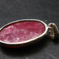 Vivid Juice Carmine Red Gem Rhodonite Silver Pendant From Brazil - 1.6" - 8.8 Grams