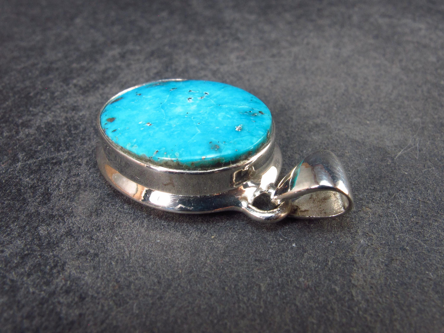 Turquoise Silver Pendant - 1.2" - 6.30 Grams