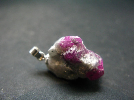 Ruby Silver Pendant from Afghanistan - 1.0" - 4.6 Grams