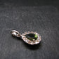 Moldavite Tektite Silver Pendant from Czech Republic - 0.7" - 2.20 Grams