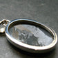 Very Rare Sterling Silver Nuumite Nuummite Pendant From Greenland - 1.6" - 10.84 Grams