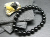 Black Spinel Genuine Bracelet ~ 7 Inches ~ 8mm Round Beads