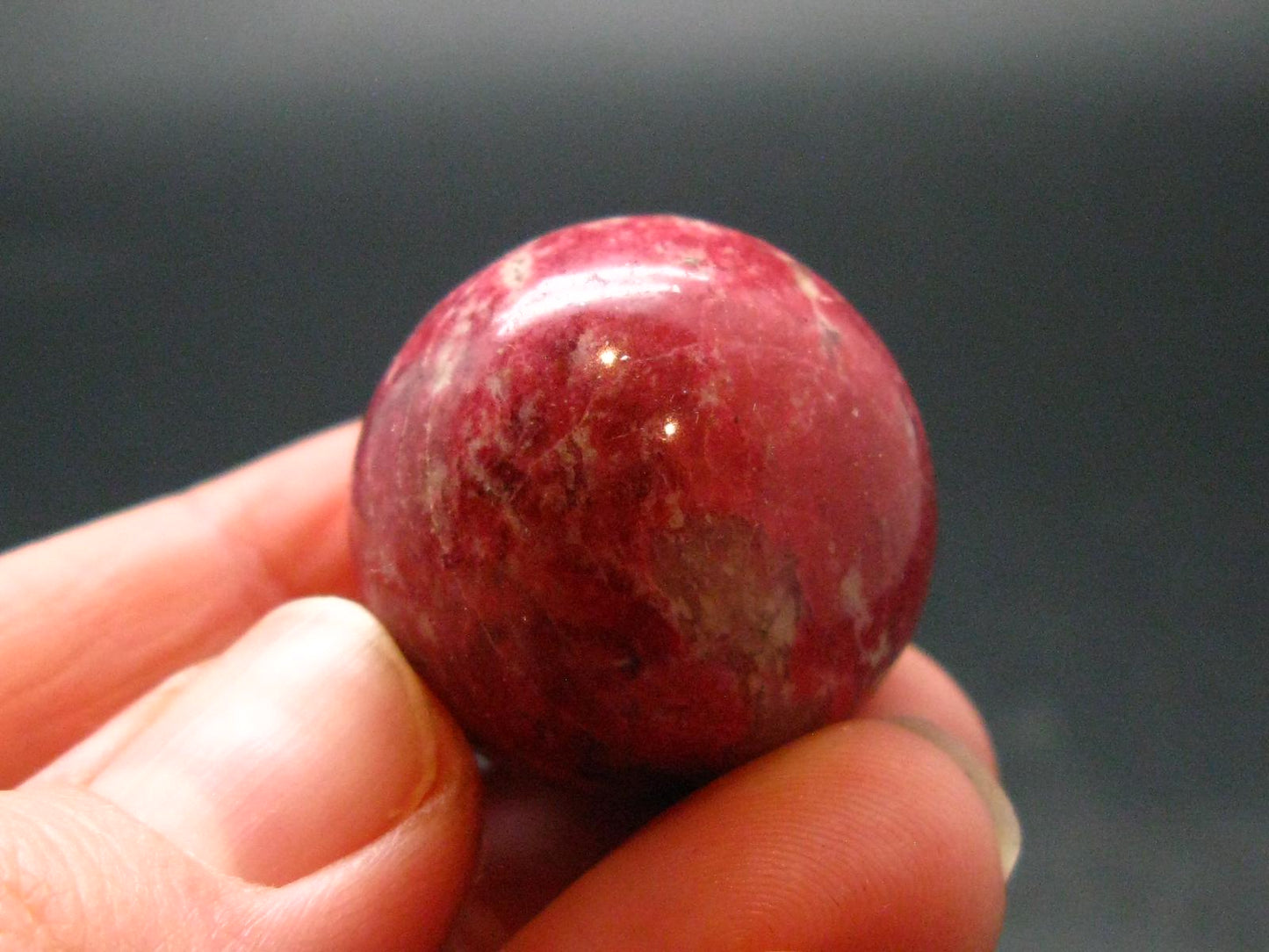 Rare Red Thulite Sphere Ball From Norway - 0.9" - 21.94 Grams