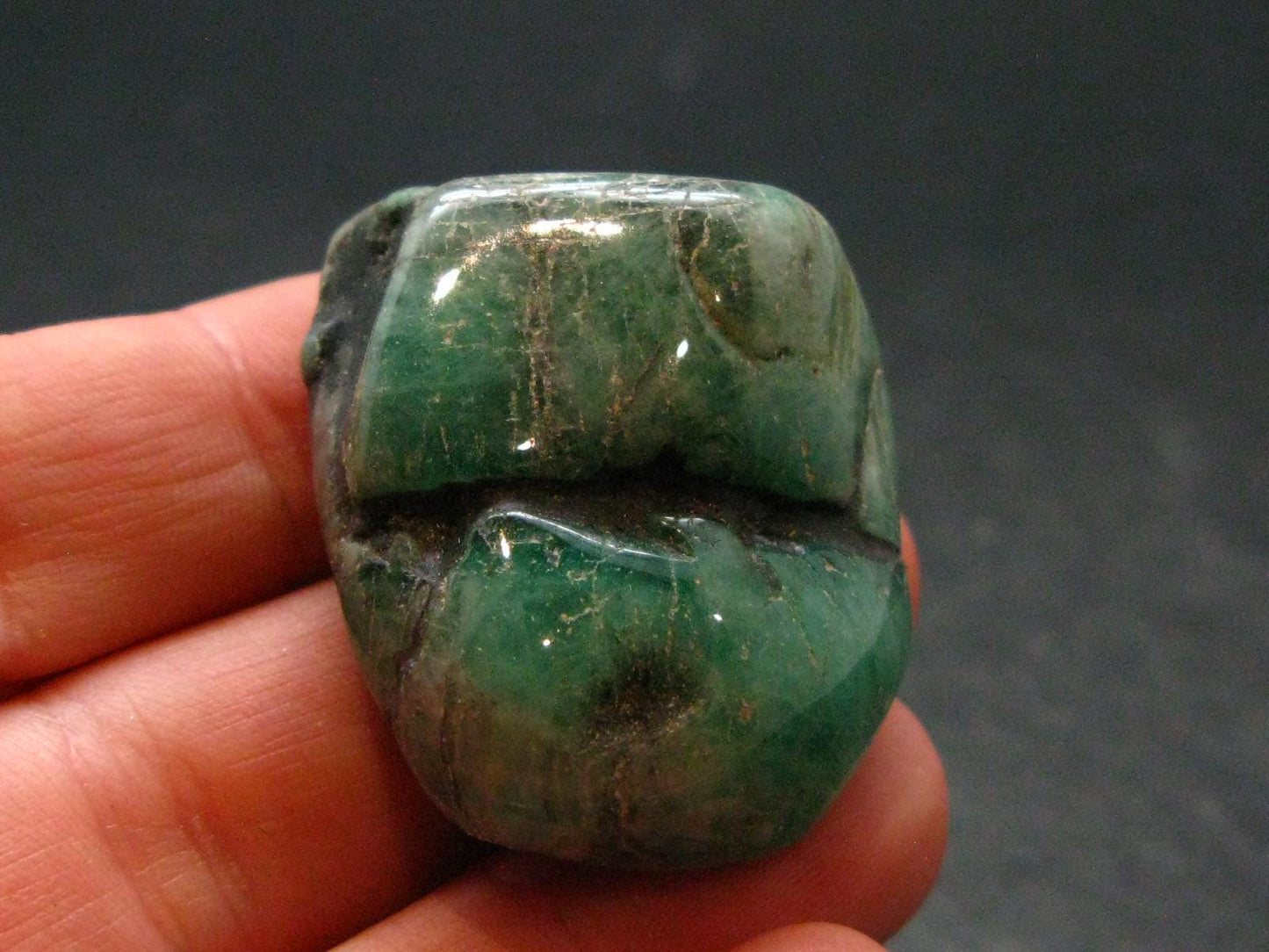 Natural Emerald Tumbled Stone from Brazil - 1.1" - 21.69 Grams