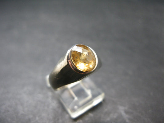 Fabulous Untreated Faceted Gem Imperial Topaz 925 Silver Ring from Brazil - Size 9 - 5.51 Grams