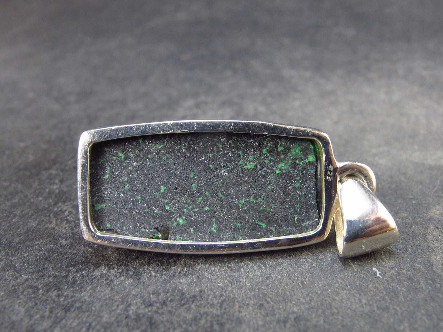 Uvarovite (Green Chromium Garnet) Cluster Silver Pendant from Russia - 1.4" - 6.63 Grams