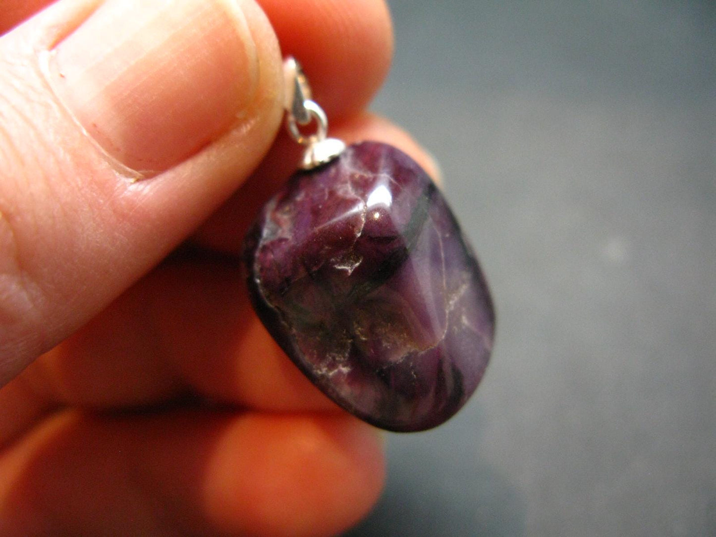Rich Purple Sugilite Silver Pendant From South Africa - 1.0" - 3.91 Grams