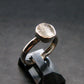 Gray Herderite Silver Ring from Africa - Size 8 - 2.0 Grams