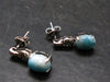 Natural Cabochon Larimar Pectolite 925 Sterling Silver Earrings from Dominican Republic - 2.66 Grams