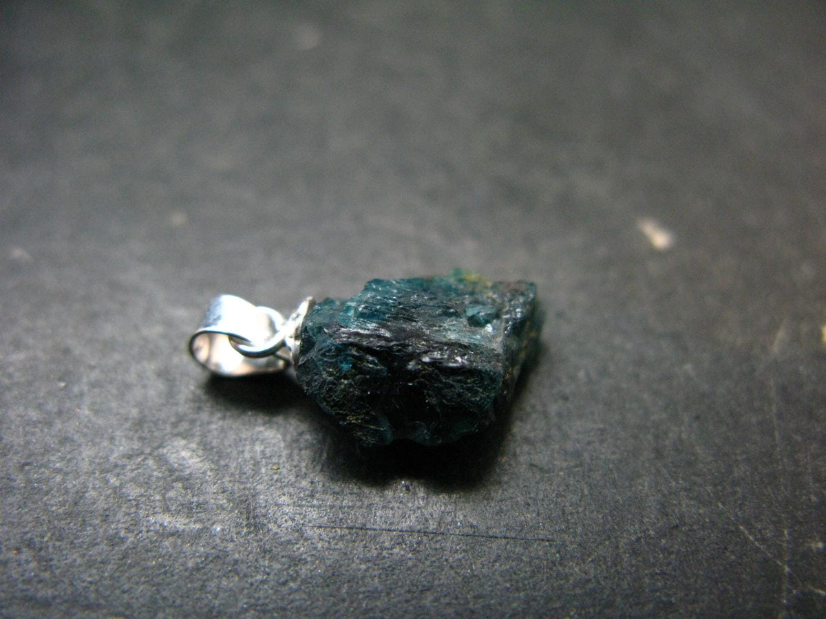 Blue Lazulite Silver Pendant From Pakistan - 0.7" - 1.08 Grams