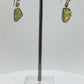 Chrysoberyl Raw Stone Earrings Green Yellow Gemstone Silver Dangle Earrings Minimalist Jewelry Gift