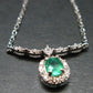 Emerald Silver Pendant W/Chain From Colombia - 0.30 Carats