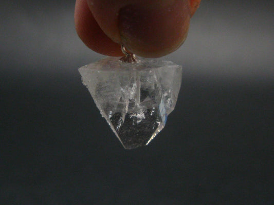 Clear Apophylite Apophyllite Crystal Silver Pendant From India - 0.9" - 3.40 Grams