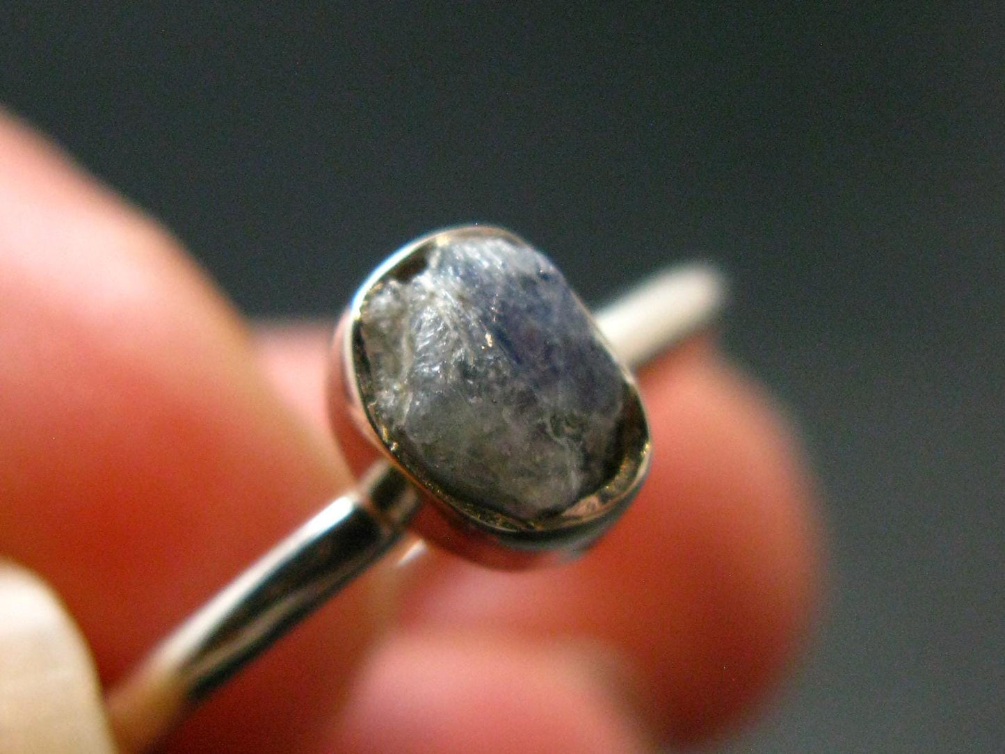 Benitoite Silver Ring From California - Size 8 - 1.92 Grams
