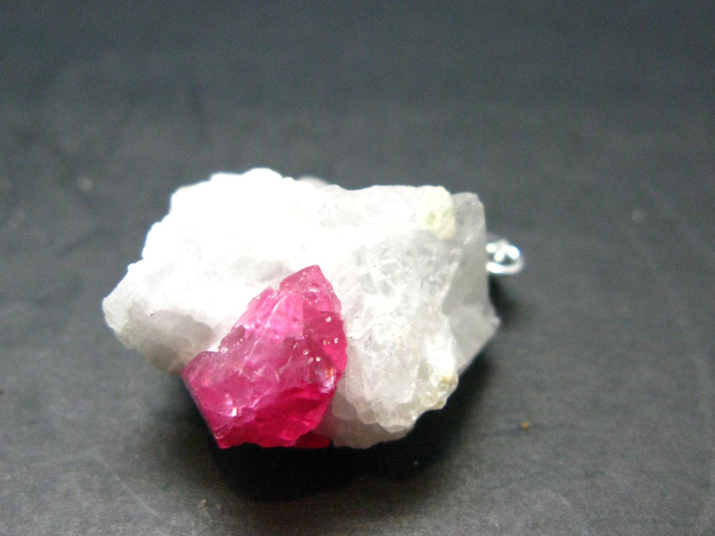 Spinel Crystal Silver Pendant From Tanzania - 1.3" -8.53 Grams