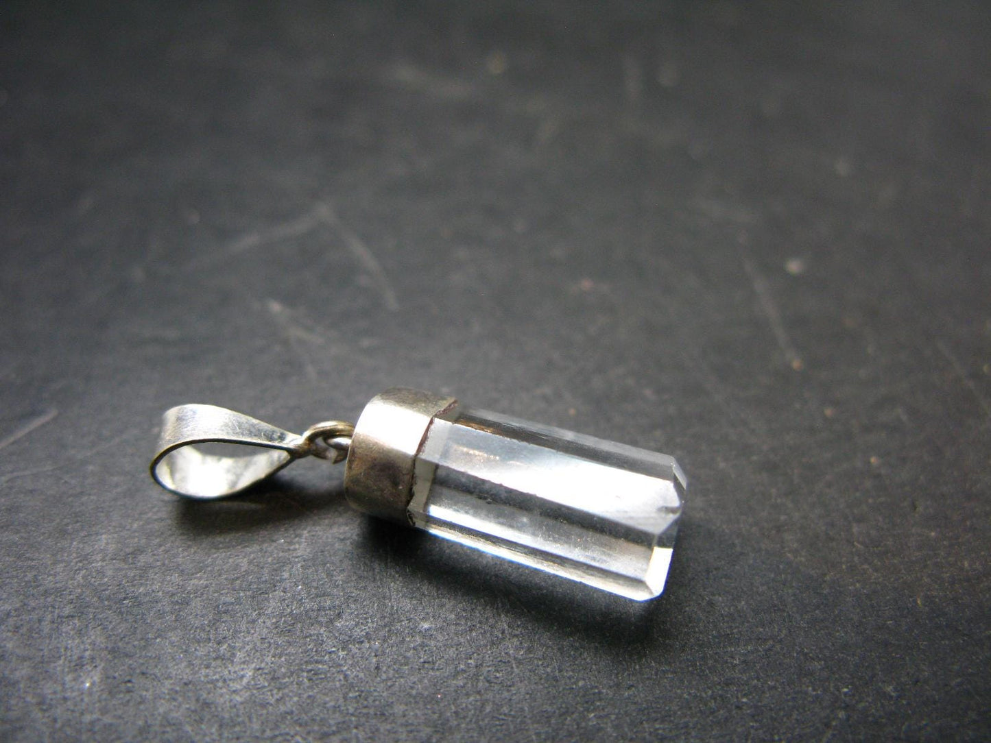 Fantastic Gemmy Aquamarine Crystal Silver Pendant From Brazil - 1.0" - 1.94 Grams